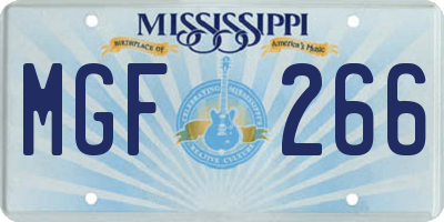 MS license plate MGF266