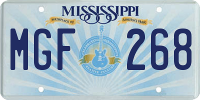 MS license plate MGF268