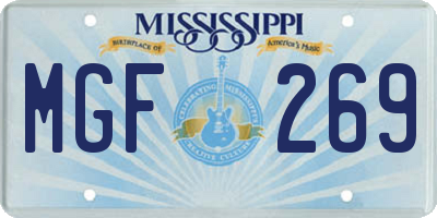 MS license plate MGF269