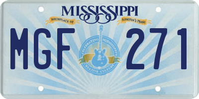 MS license plate MGF271