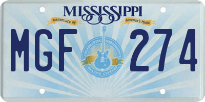 MS license plate MGF274