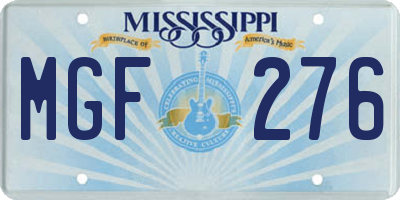 MS license plate MGF276
