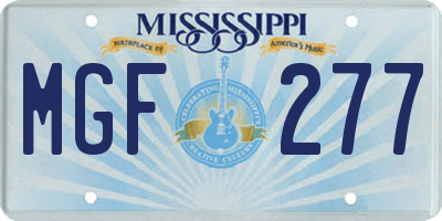 MS license plate MGF277