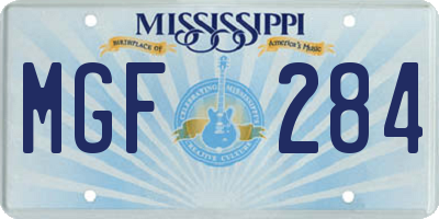 MS license plate MGF284