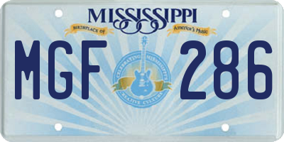 MS license plate MGF286