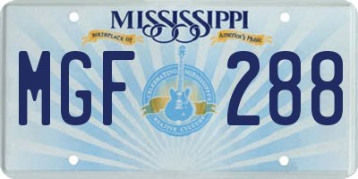 MS license plate MGF288