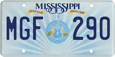 MS license plate MGF290