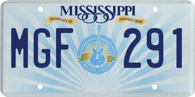 MS license plate MGF291