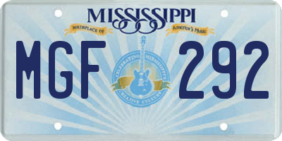 MS license plate MGF292
