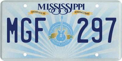 MS license plate MGF297