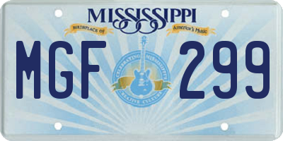 MS license plate MGF299