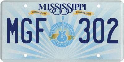 MS license plate MGF302