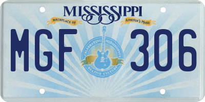 MS license plate MGF306