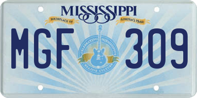 MS license plate MGF309