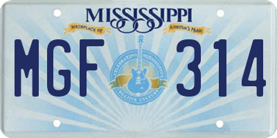 MS license plate MGF314