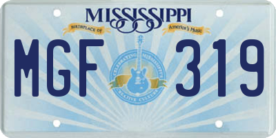 MS license plate MGF319