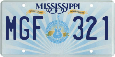 MS license plate MGF321