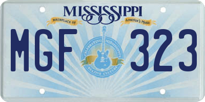 MS license plate MGF323