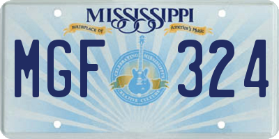MS license plate MGF324