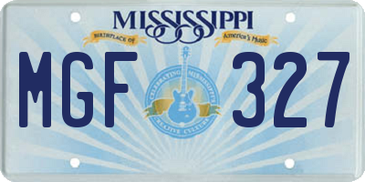 MS license plate MGF327