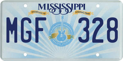MS license plate MGF328
