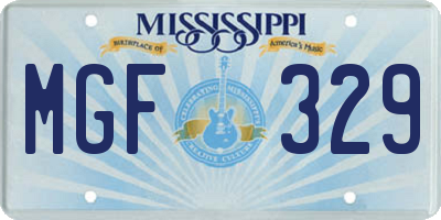MS license plate MGF329