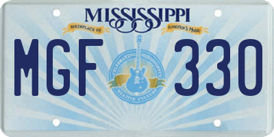 MS license plate MGF330