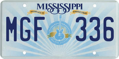 MS license plate MGF336