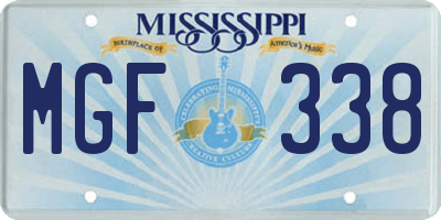 MS license plate MGF338