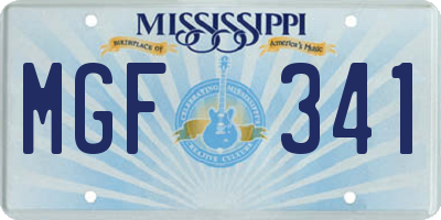 MS license plate MGF341