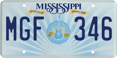 MS license plate MGF346