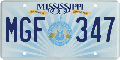MS license plate MGF347