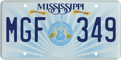 MS license plate MGF349