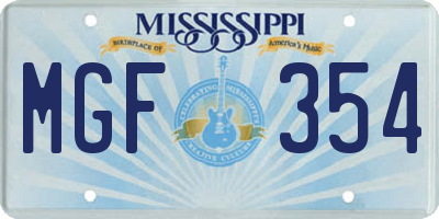 MS license plate MGF354