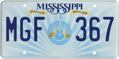 MS license plate MGF367