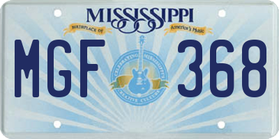 MS license plate MGF368