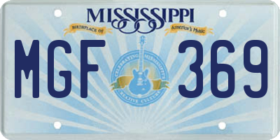 MS license plate MGF369