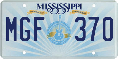 MS license plate MGF370