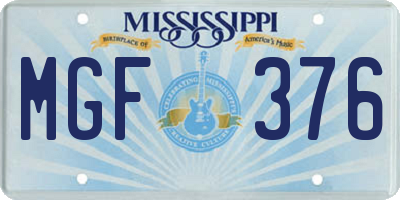MS license plate MGF376