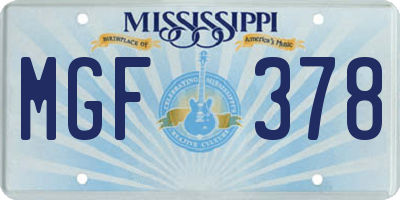 MS license plate MGF378