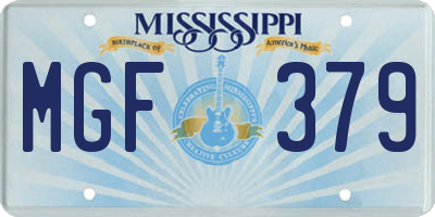 MS license plate MGF379
