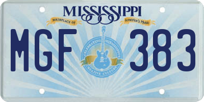 MS license plate MGF383
