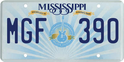 MS license plate MGF390