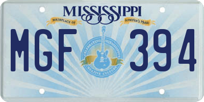 MS license plate MGF394