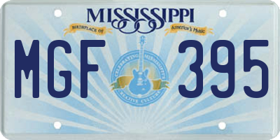 MS license plate MGF395