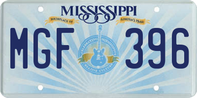 MS license plate MGF396