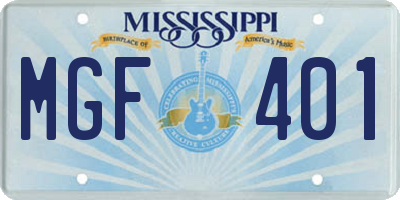 MS license plate MGF401