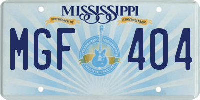 MS license plate MGF404