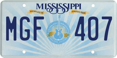 MS license plate MGF407
