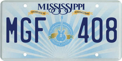 MS license plate MGF408
